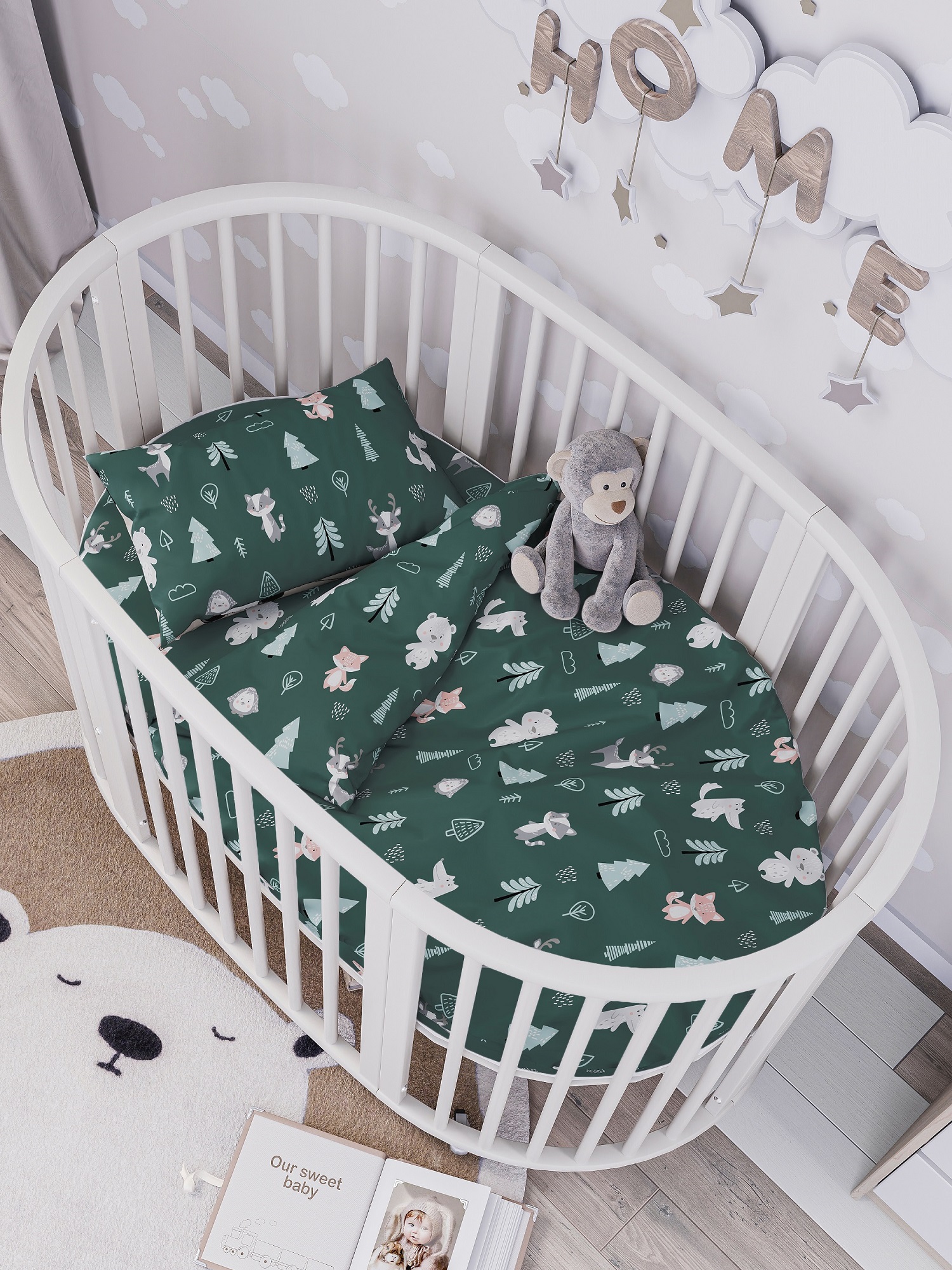 Комплект постельного белья Lemony kids Лесные жители детский 3 предм. - фото 2