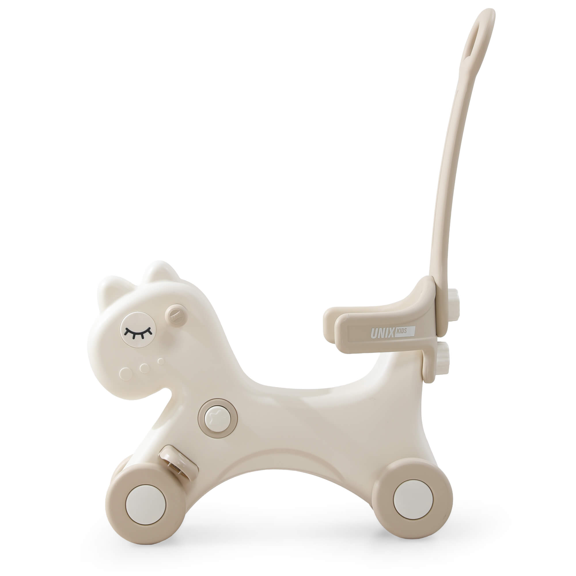 Каталка UNIX Kids Dino с ручкой бежевый - фото 10