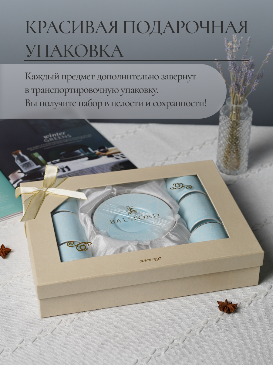 Набор кофейный Balsford 12 предметов голубой - фото 7