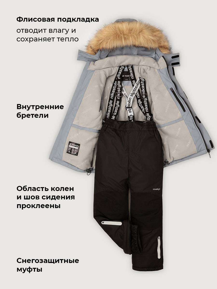 Костюм NIKASTYLE п7з10526 сталь/черный - фото 6