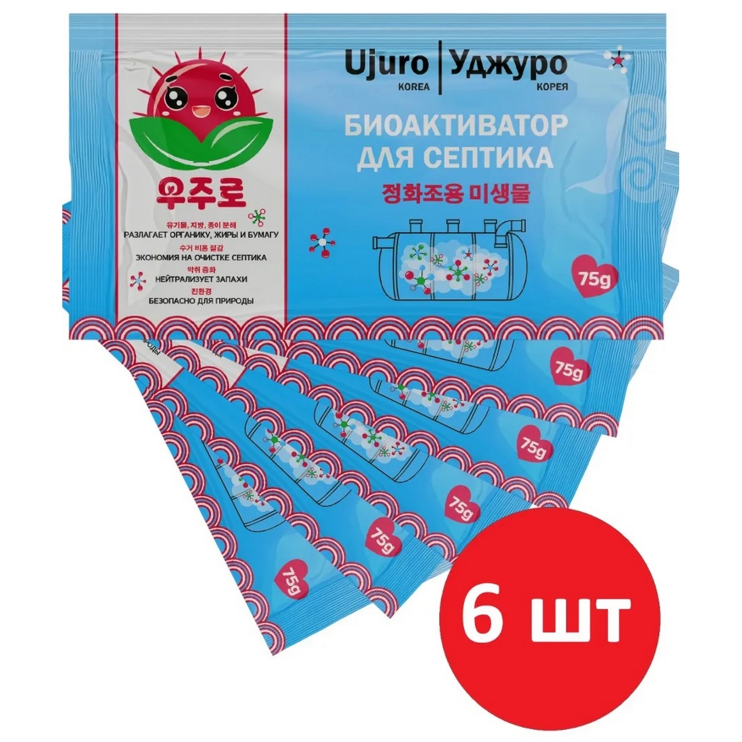 Чистящее средство Уджуро 450 г для септиков 6 упак. - фото 1