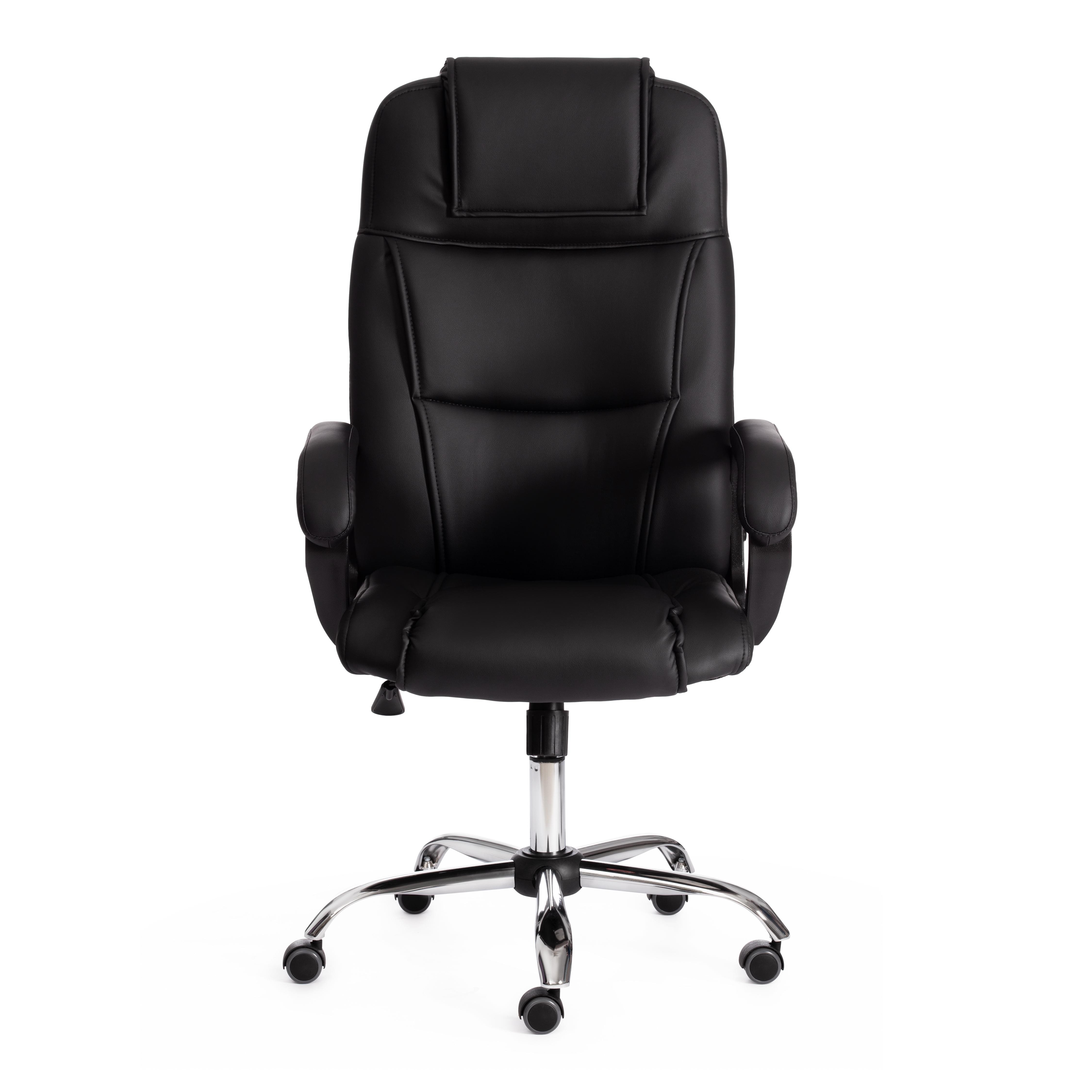 Компьютерное кресло TETCHAIR Бергамо хром кож/зам черный - фото 6