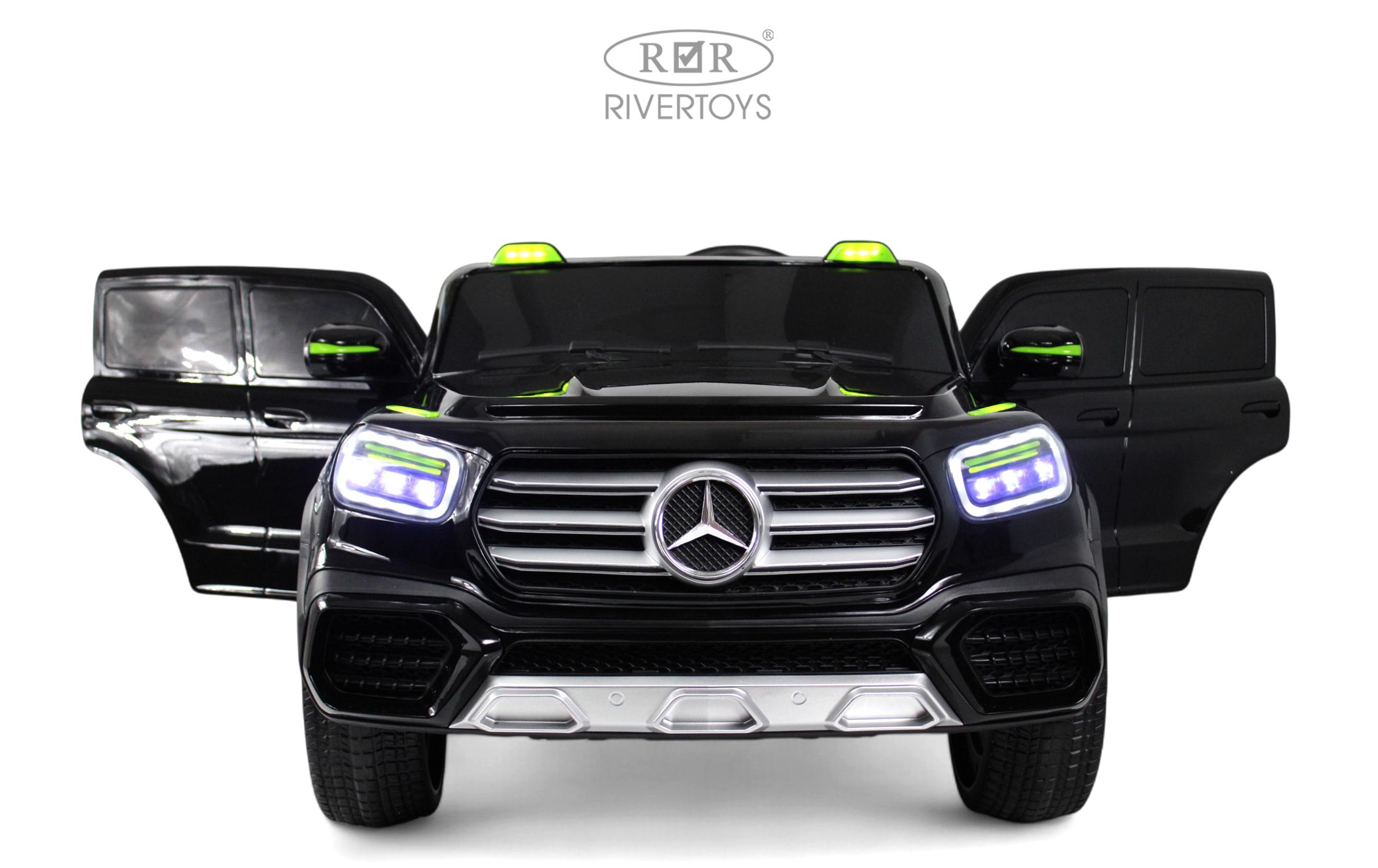 Электромобиль RIVERTOYS М007БХ-BLACK-GLANEC С пультом ДУ - фото 6