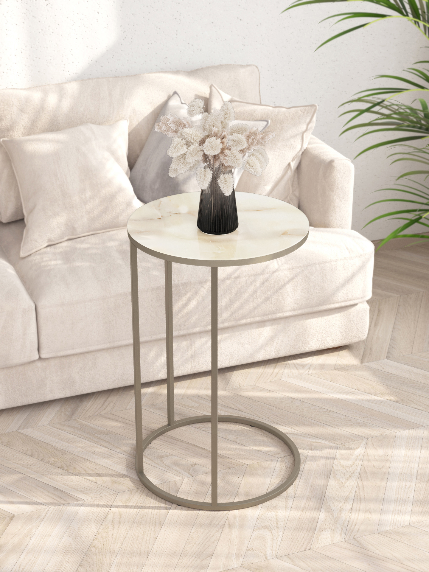 Стол журнальный КАЛИФОРНИЯ МЕБЕЛЬ Остин УФ бежевый оникс - фото 1