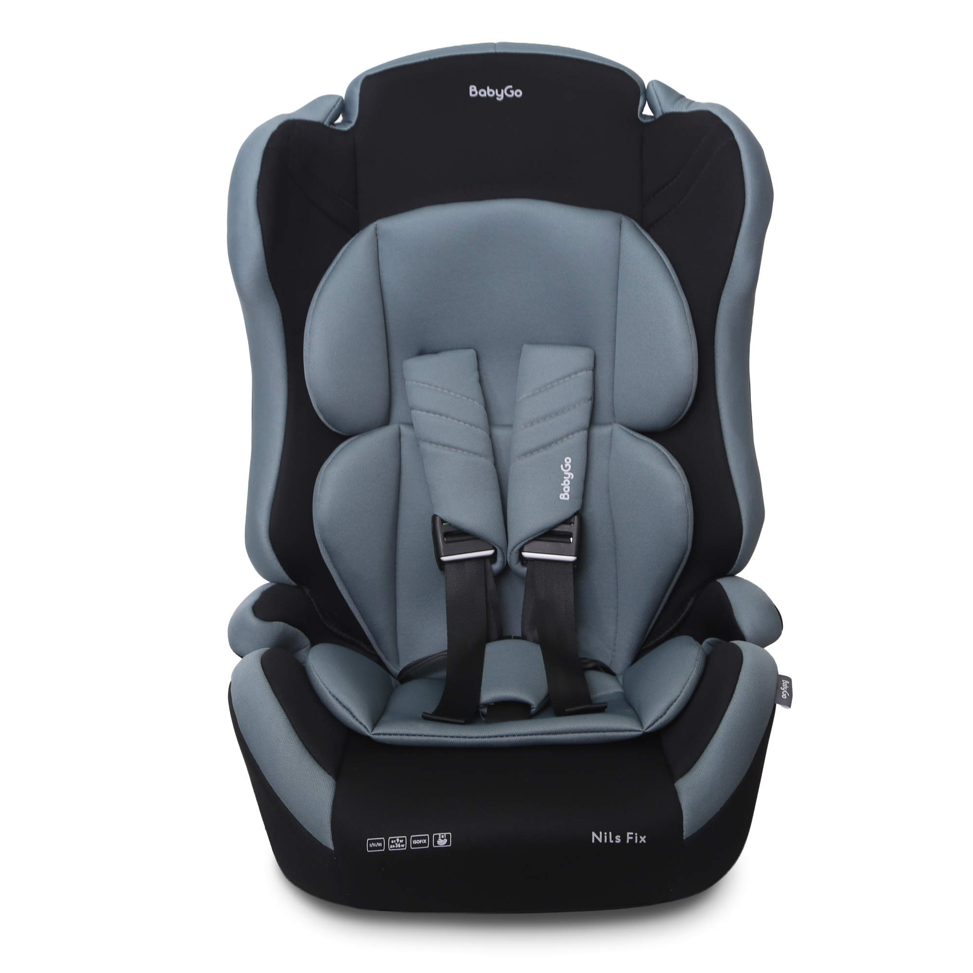 Автокресло BabyGo Nils Fix New Isofix 1/2/3 (9-36 кг) зеленый - фото 1