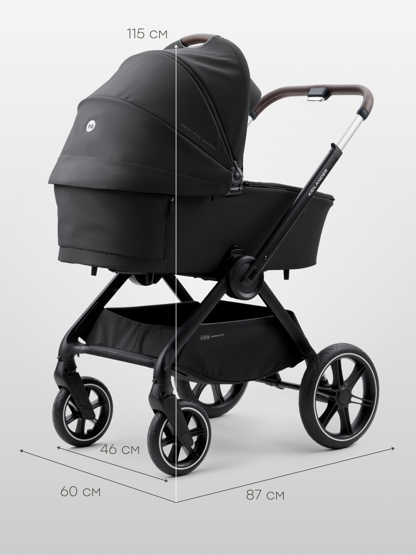 Коляска 2в1 Happy Baby Kidlander черный - фото 9