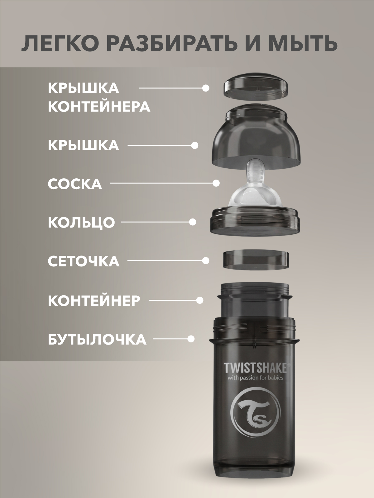 Бутылочка Twistshake Anti-Colic 180 мл - фото 6