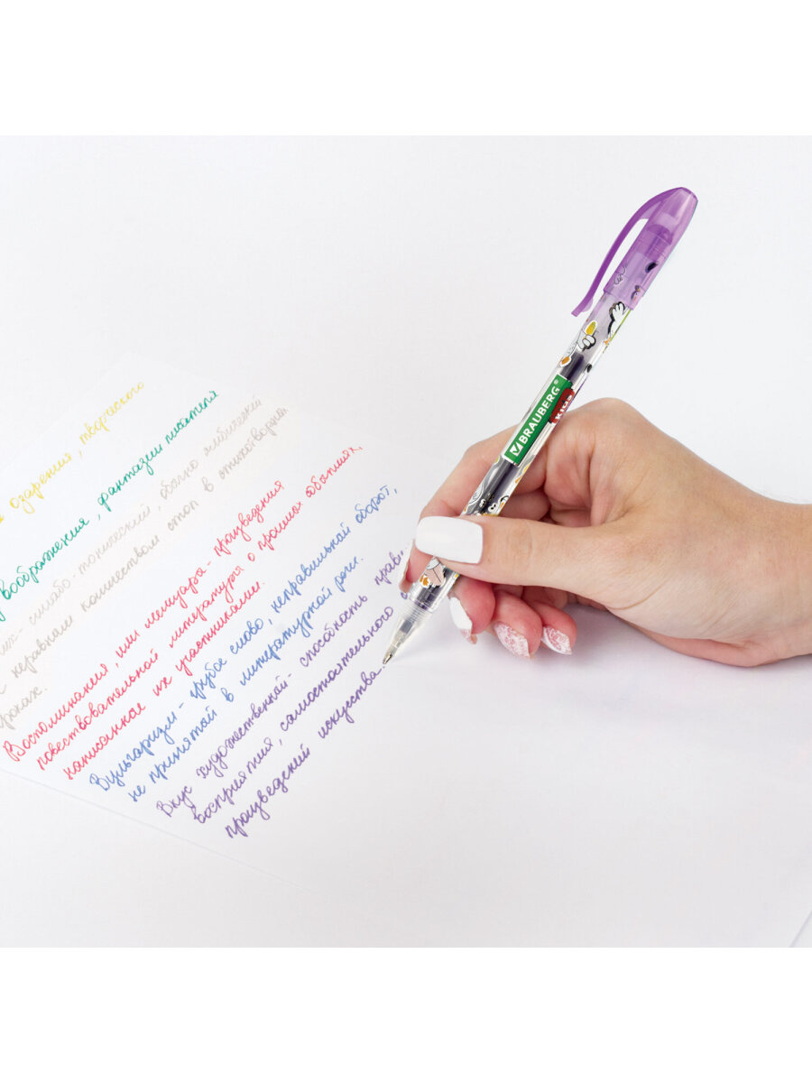 Ручка гелевая Brauberg 6 шт. - фото 9