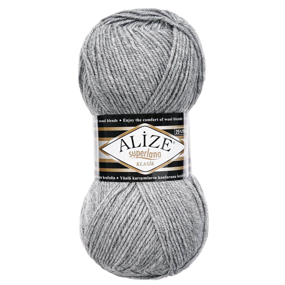 Пряжа Alize теплая для вязания шарфов шапок Superlana klasik 100г 280м 5 шт 21 серый меланж - фото 4