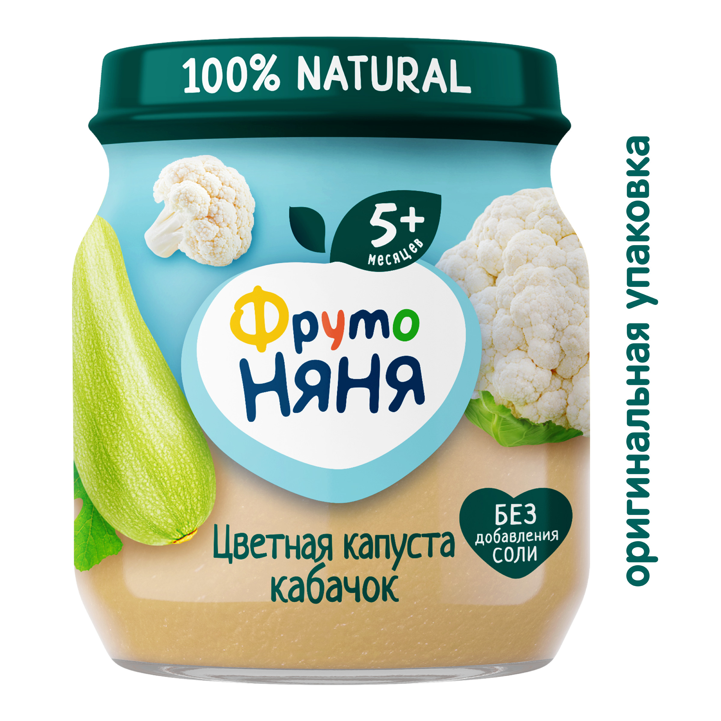 Пюре ФрутоНяня Цветная капуста-кабачок с 5 мес 110 г - фото 2