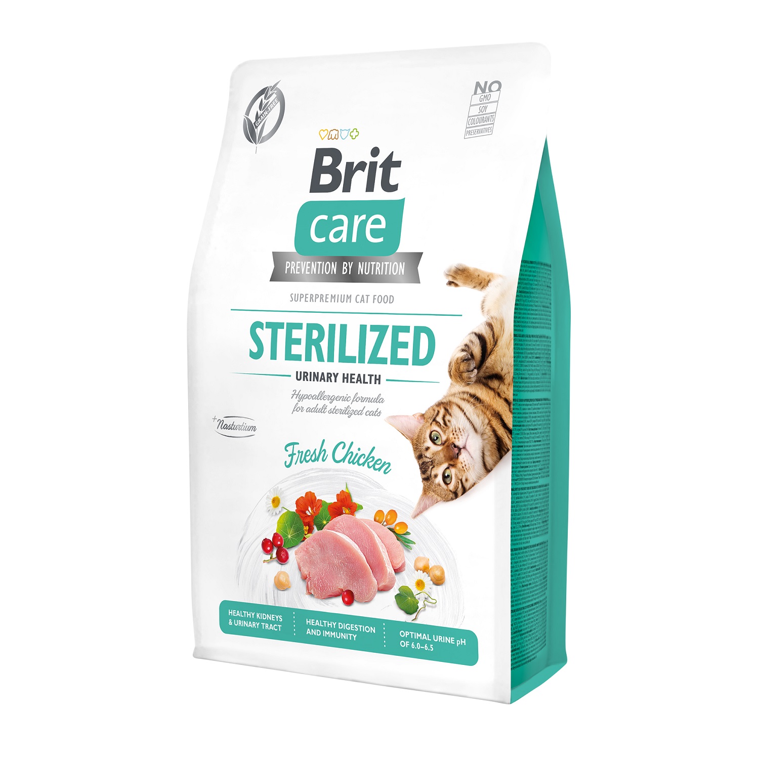 Корм для кошек Brit 2кг Care GF Sterilized Urinary Health для стерилизованных Профилактика МКБ - фото 1