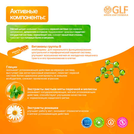 Магний В6 детский Green Leaf Formula мармеладные пастилки со вкусом манго