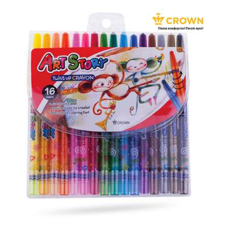 Восковые мелки CROWN 16 шт.