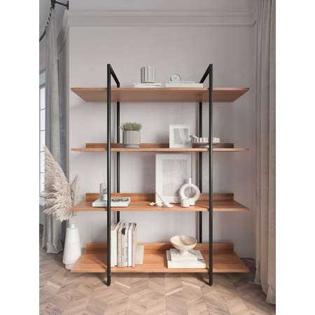 Стеллаж WoodSteel Chicago в стиле лофт 146х120х35 см. Чёрный
