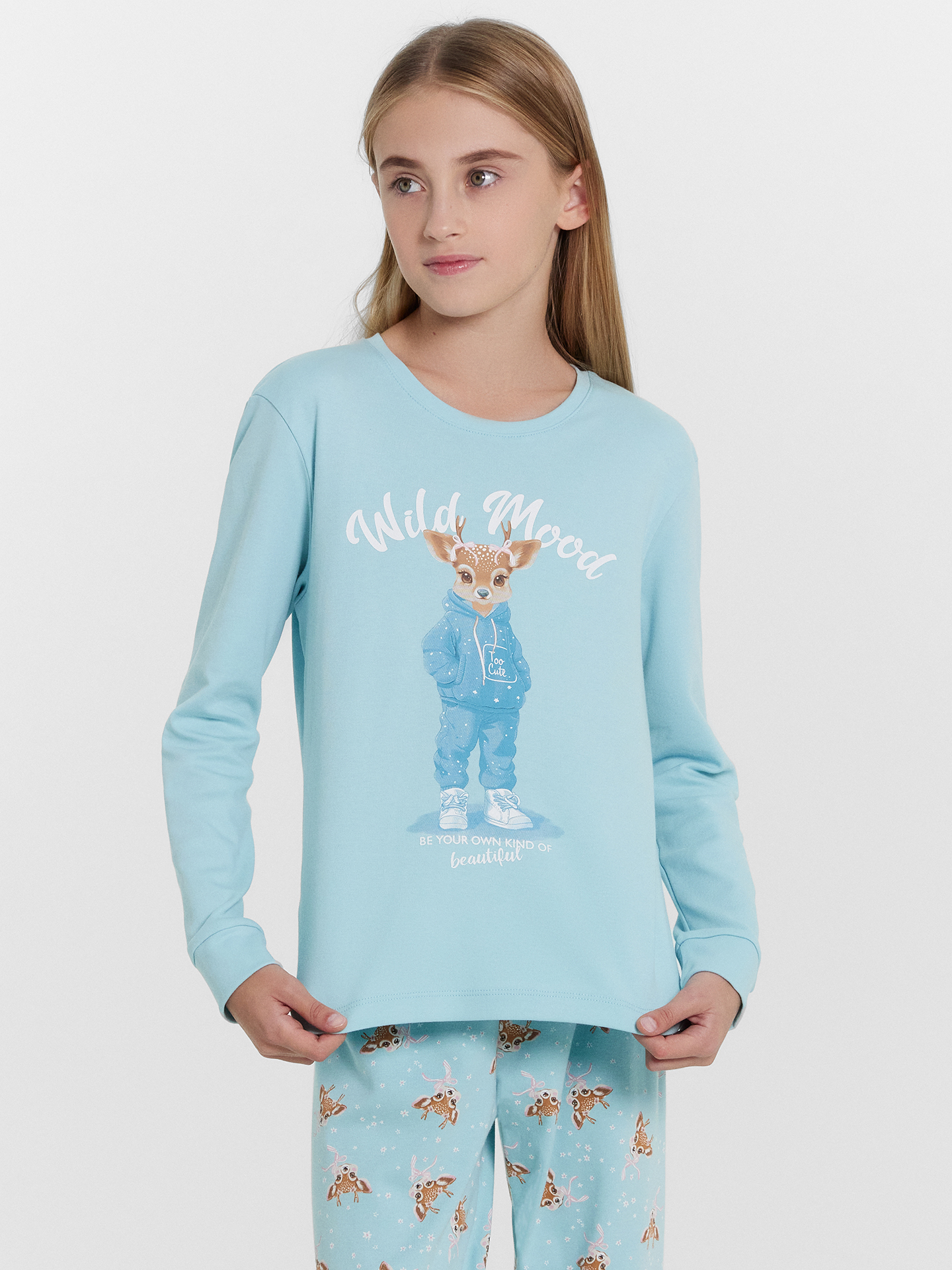 Пижама Mark Formelle (Марк Формэль) 567743/тихая вода +оленята с бантиками - фото 5