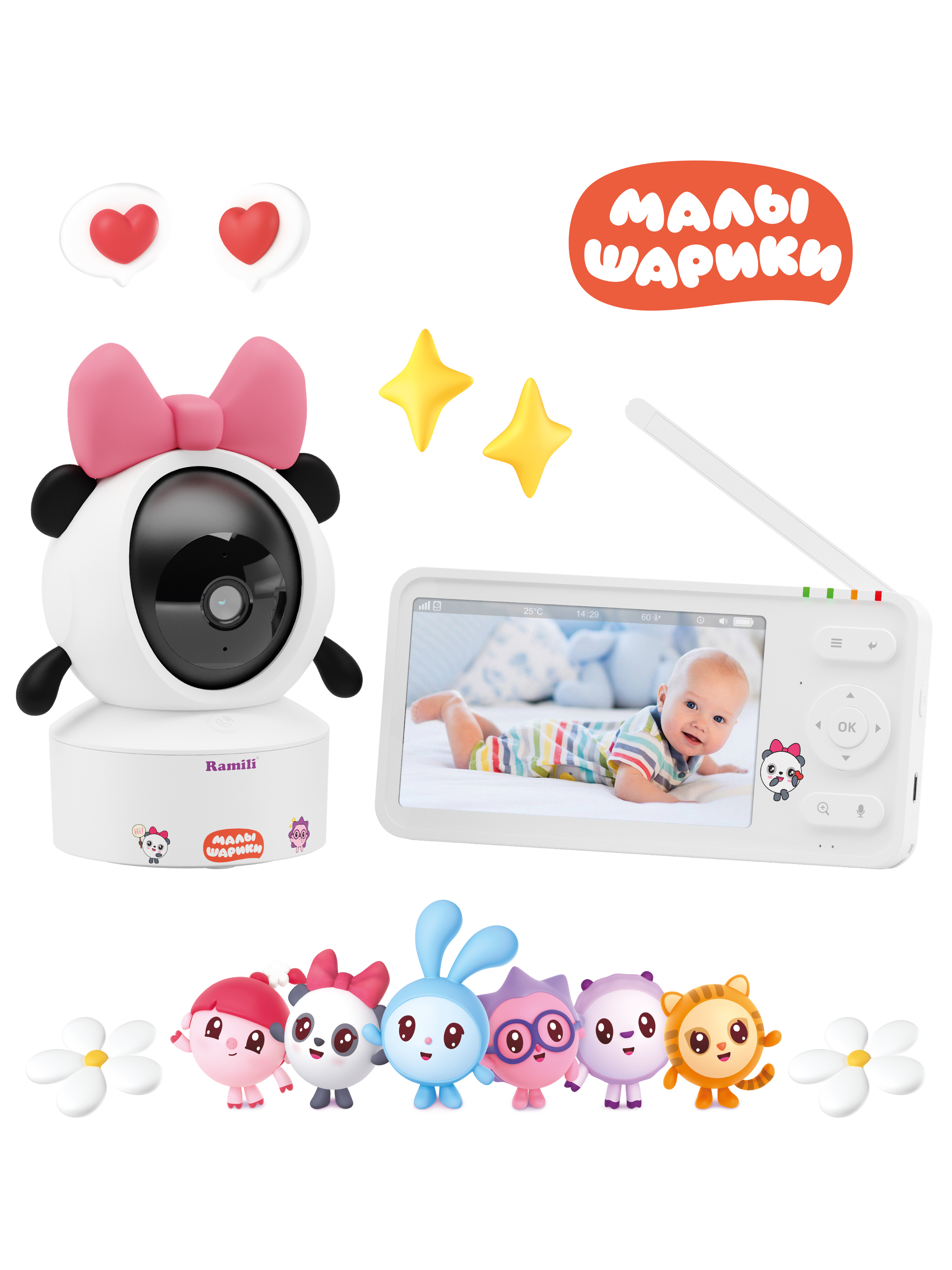 Видеоняня Ramili RV700PANDA Пандочка Малышарики - фото 14