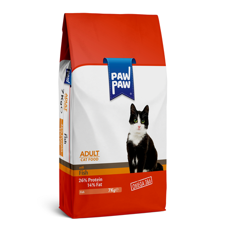 Корм для кошек Paw paw 7кг Adult Cat Food with Fish с рыбой сухой