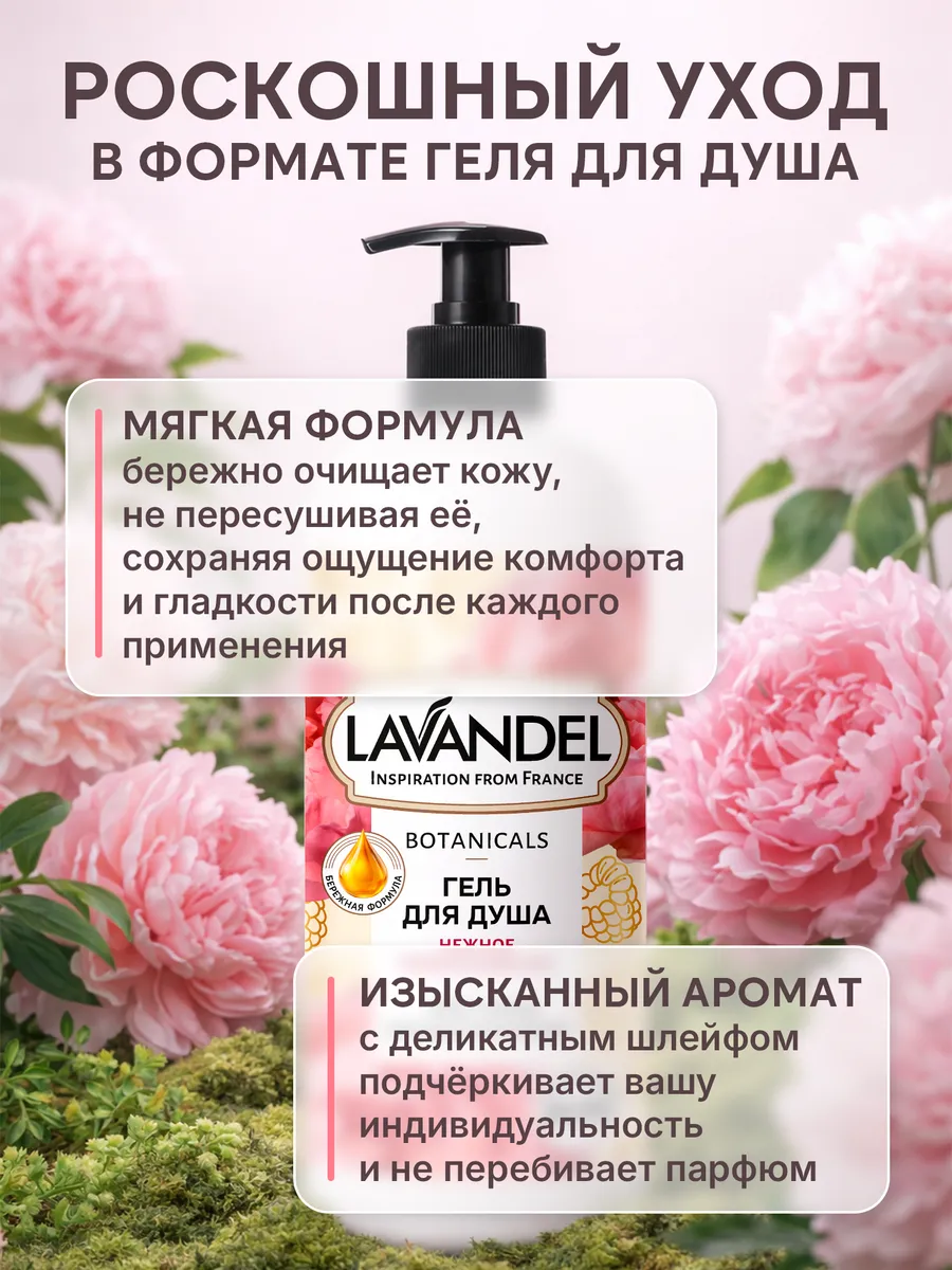 Гель для душа Lavandel Нежное прикосновение 1000 мл - фото 9
