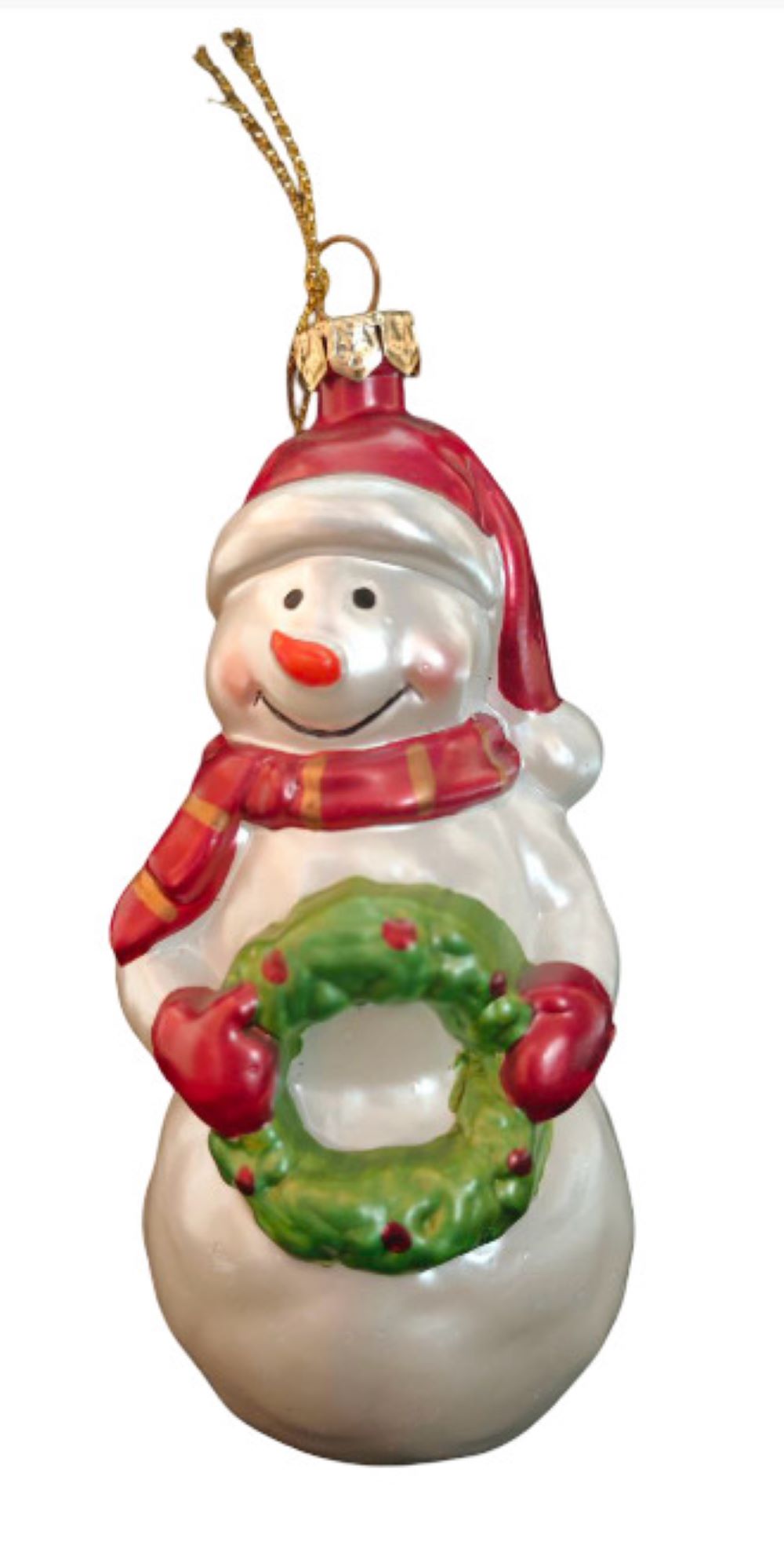 Ёлочное украшение Магия праздника Снеговик с красным шарфом 13 см - фото 1