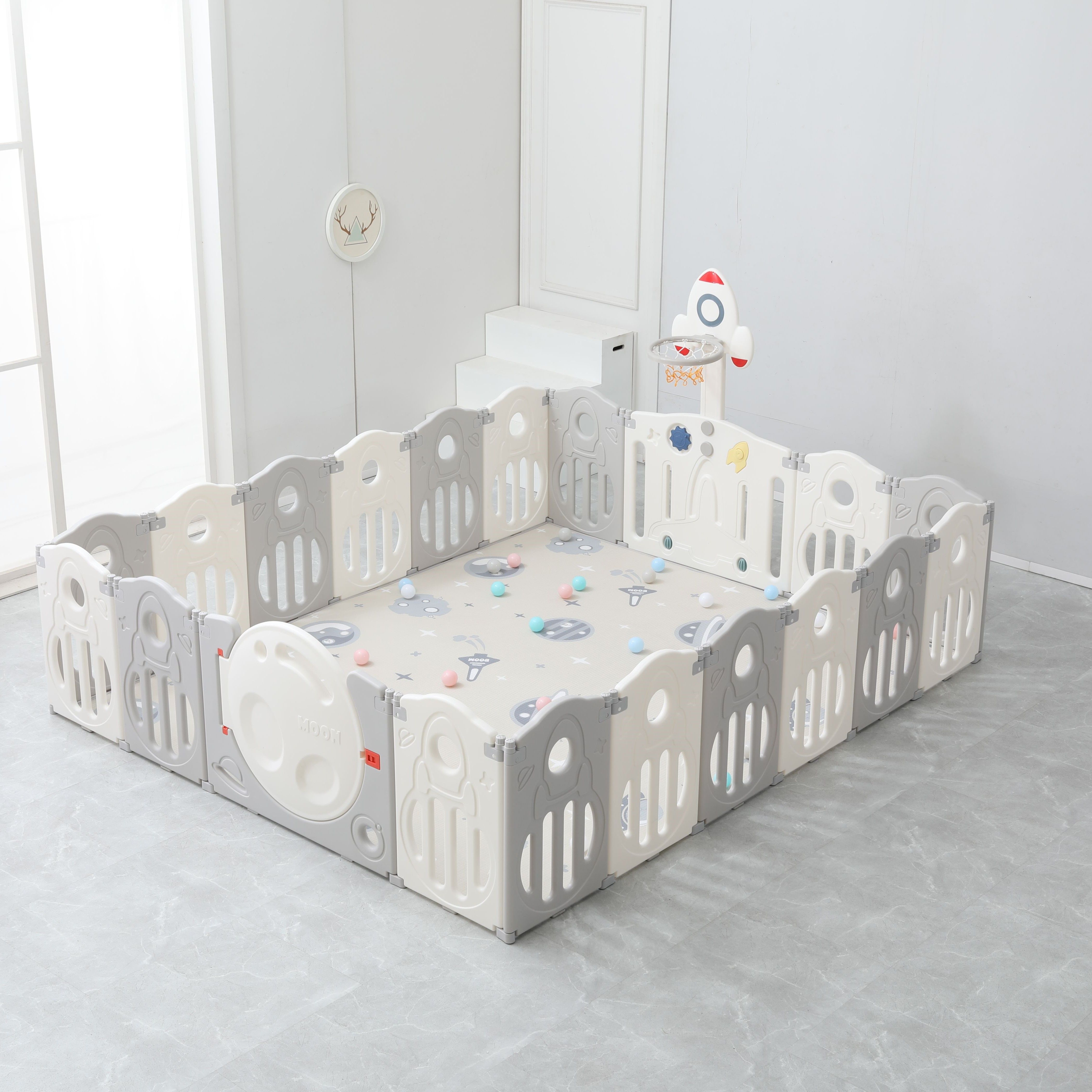 Манеж UNIX Kids supreme space 200x240 cm Grey PPSUSP18GRY - фото 10