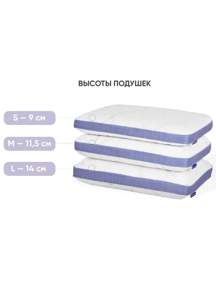 Подушка анатомическая Askona Immuno Technology M 38 x 60 см - фото 9