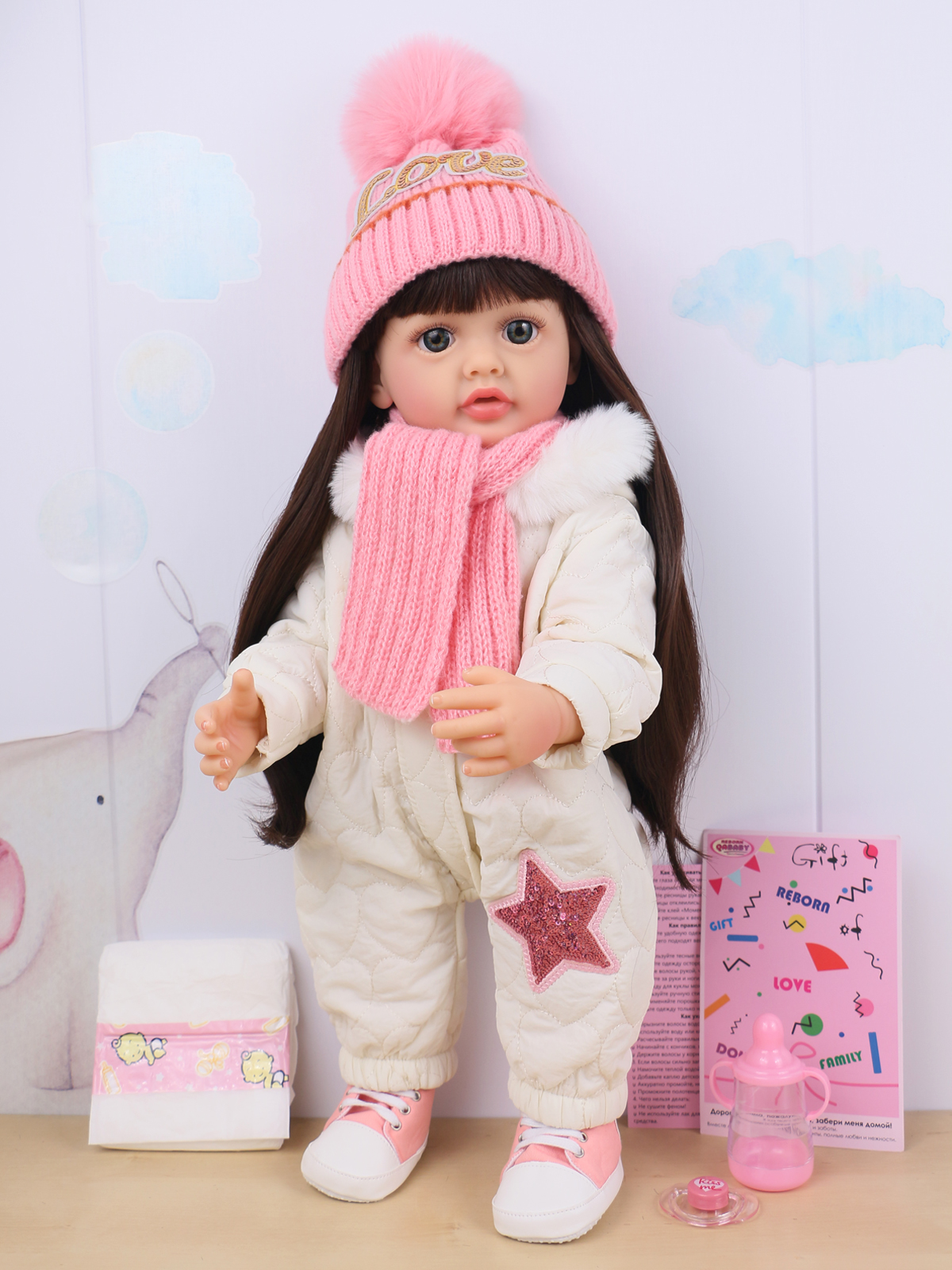 Кукла классическая QA BABY Реборн большая девочка Эстель высота 55 см KD22917B - фото 14