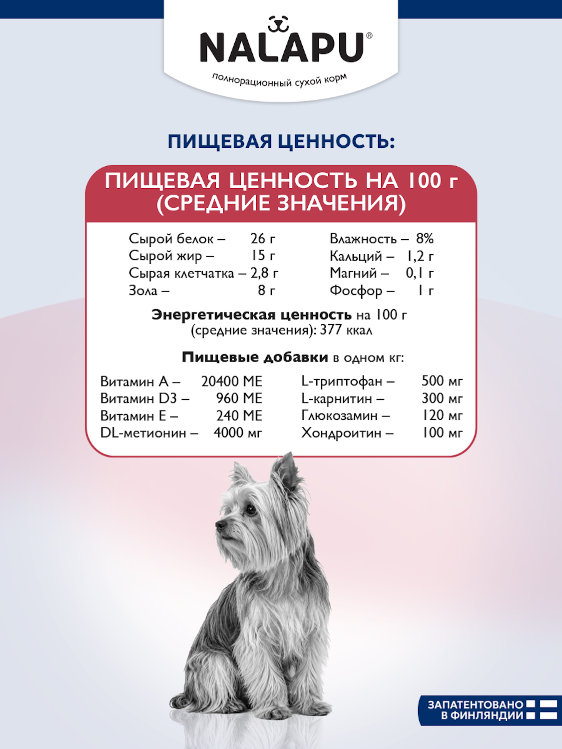 Корм для взрослых собак сухой NALAPU Antistress Мини пород с мясом индейки 2.4кг - фото 5