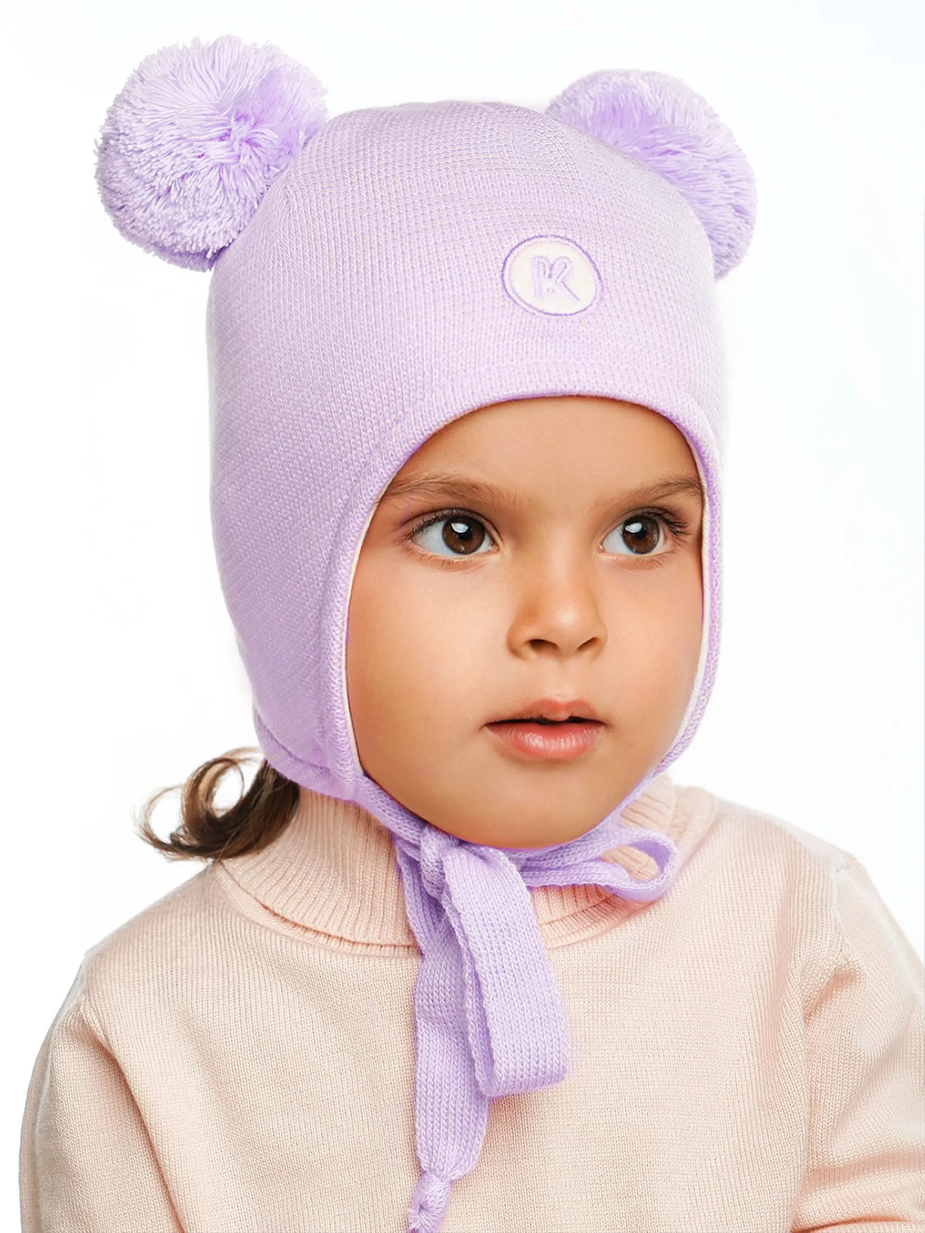 Шапка ПриКиндер M3-1957 Цвет: сиреневый/молоко - фото 2