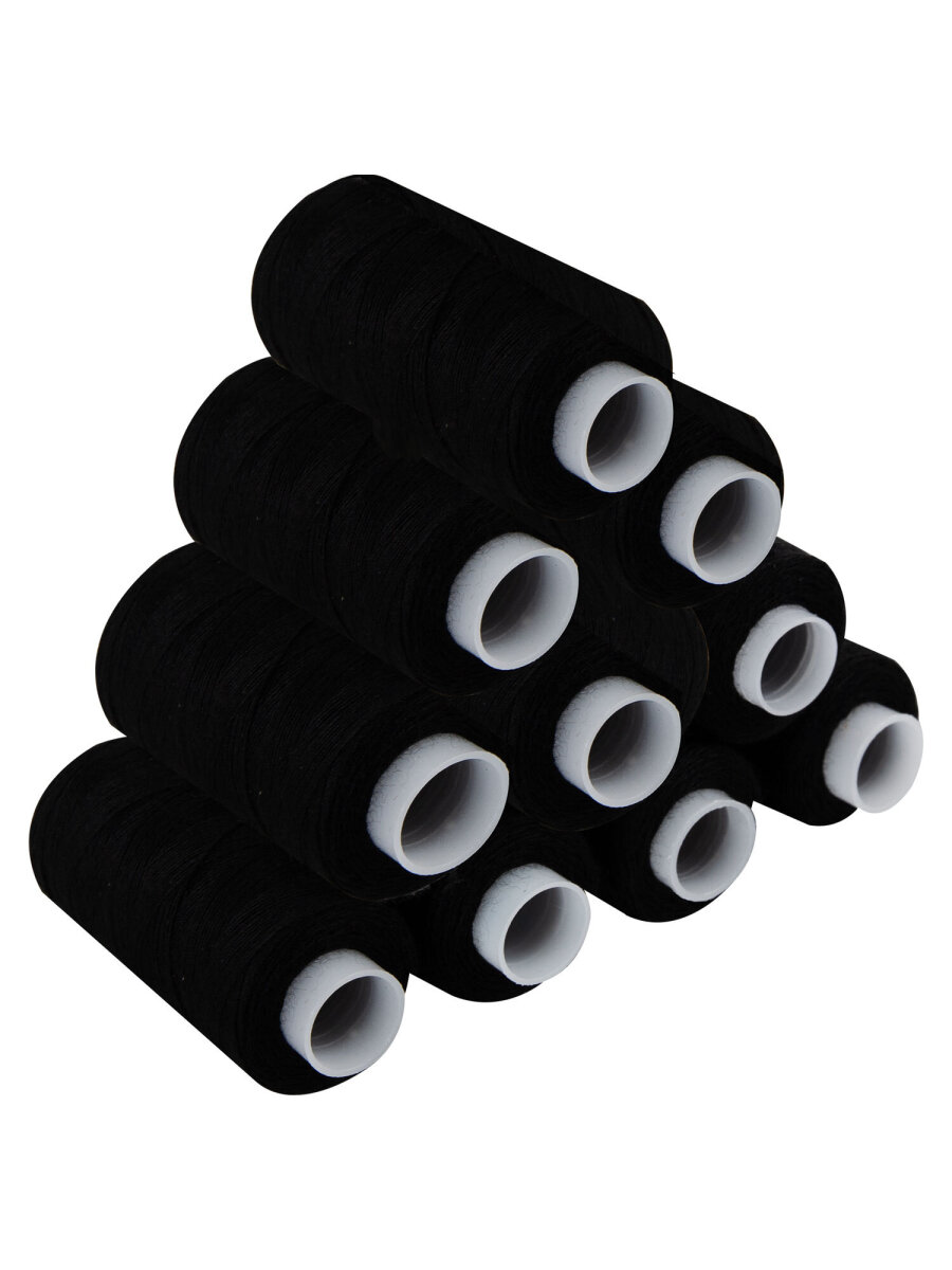 Нитки для шитья Develia армированные 40ЛШ 200 м швейный набор 20 штук с иголками черные - фото 10