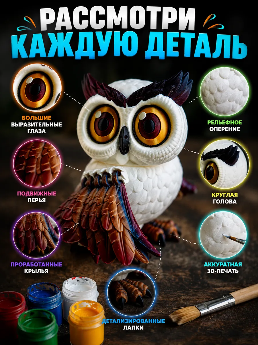 Набор для творчества SmartSelect 3D Сова Айс - фото 6