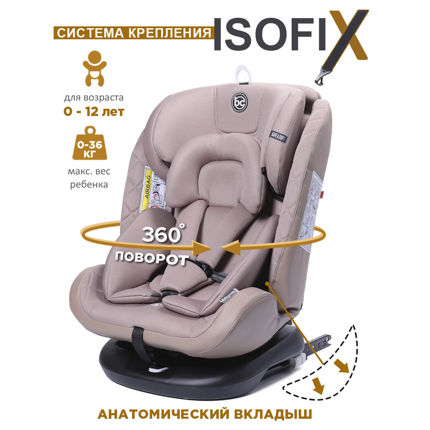 Автокресло BabyCare Shelter Isofix 0+/1/2/3 (0-36 кг) - фото 1