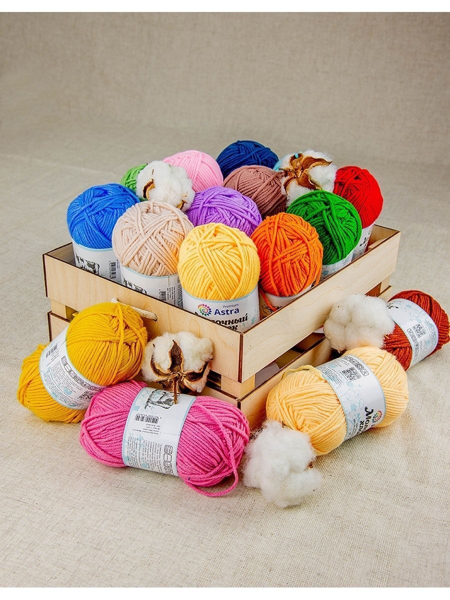 Пряжа для вязания Astra Premium milk cotton хлопок акрил 50 гр 100 м 04 желтый 3 мотка - фото 13