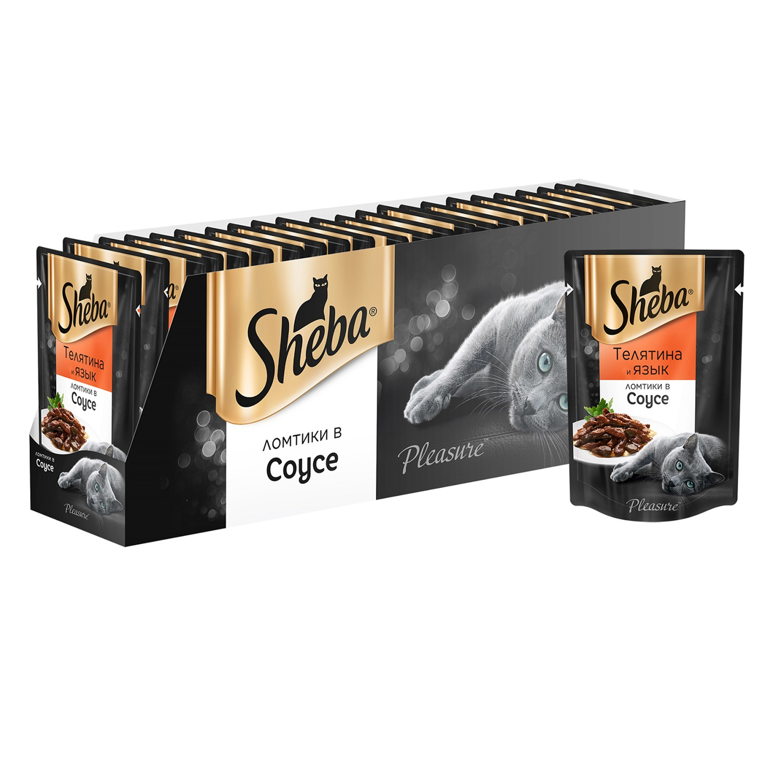 Корм влажный для кошек Sheba Pleasure 85г ломтики из телятины и языка в соусе пауч - фото 7