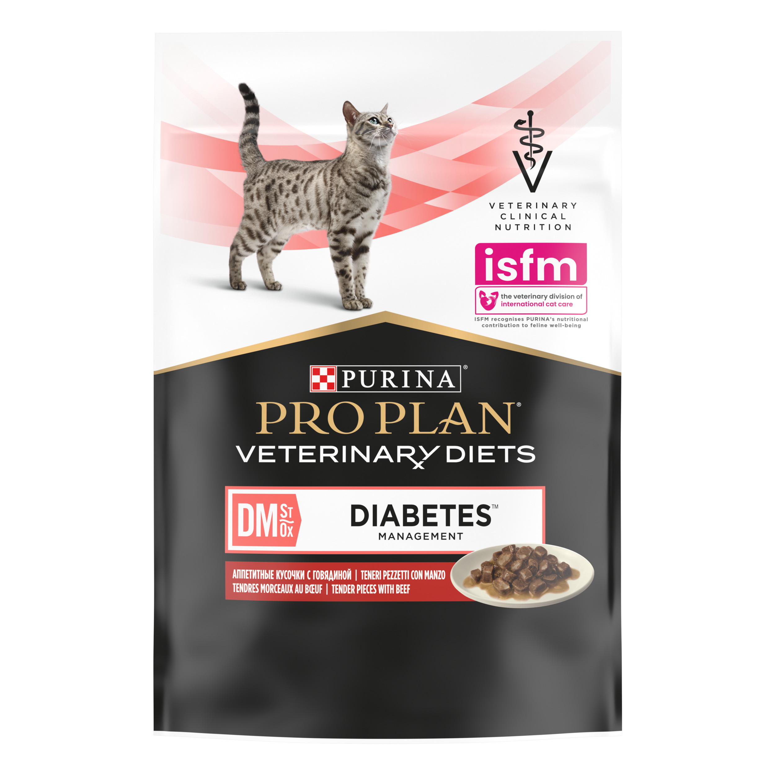Корм для кошек Purina Pro Plan Veterinary diets 85г с говядиной при сахарном диабете влажный в соусе - фото 1