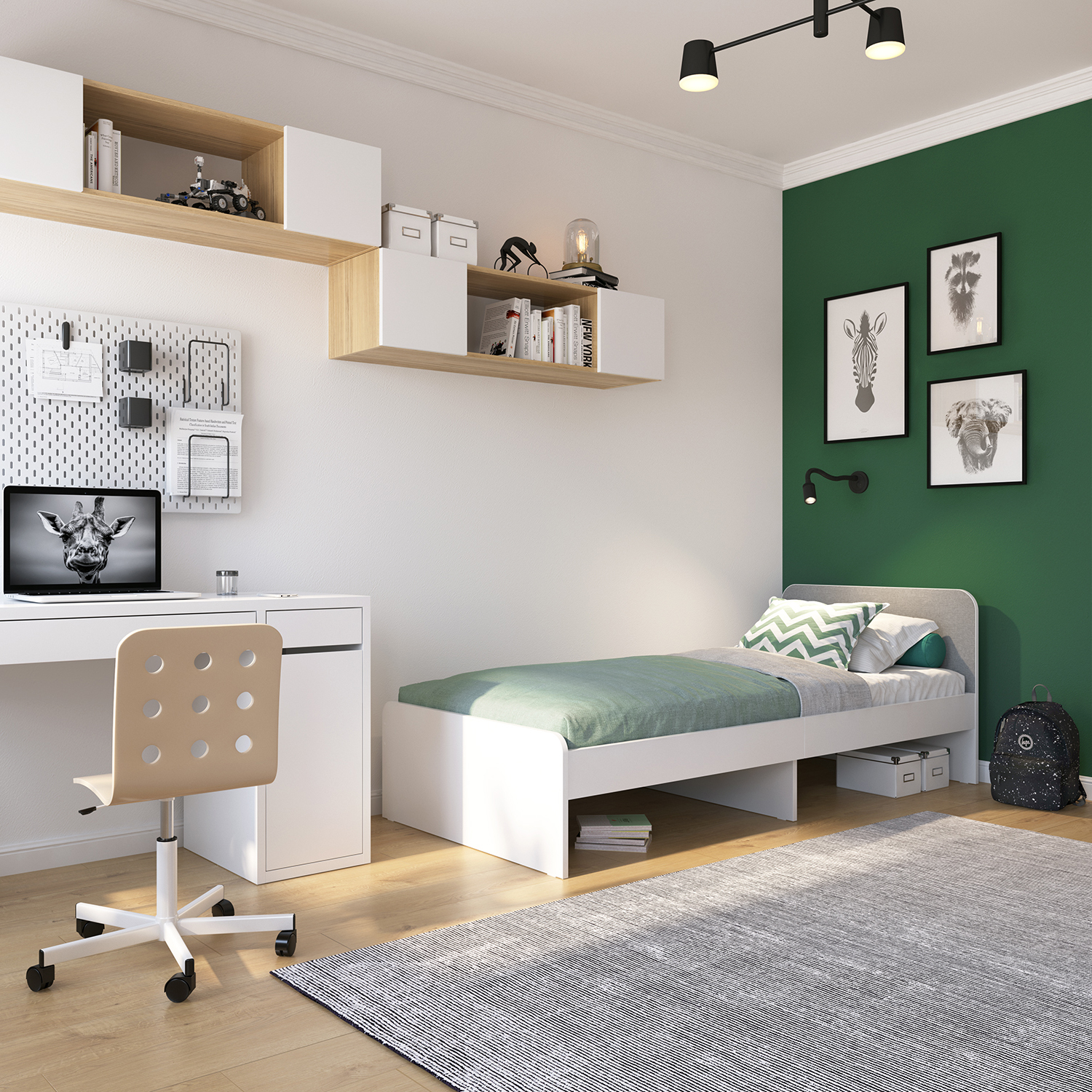 Кровать подростковая ROMACK (серый) - фото 3