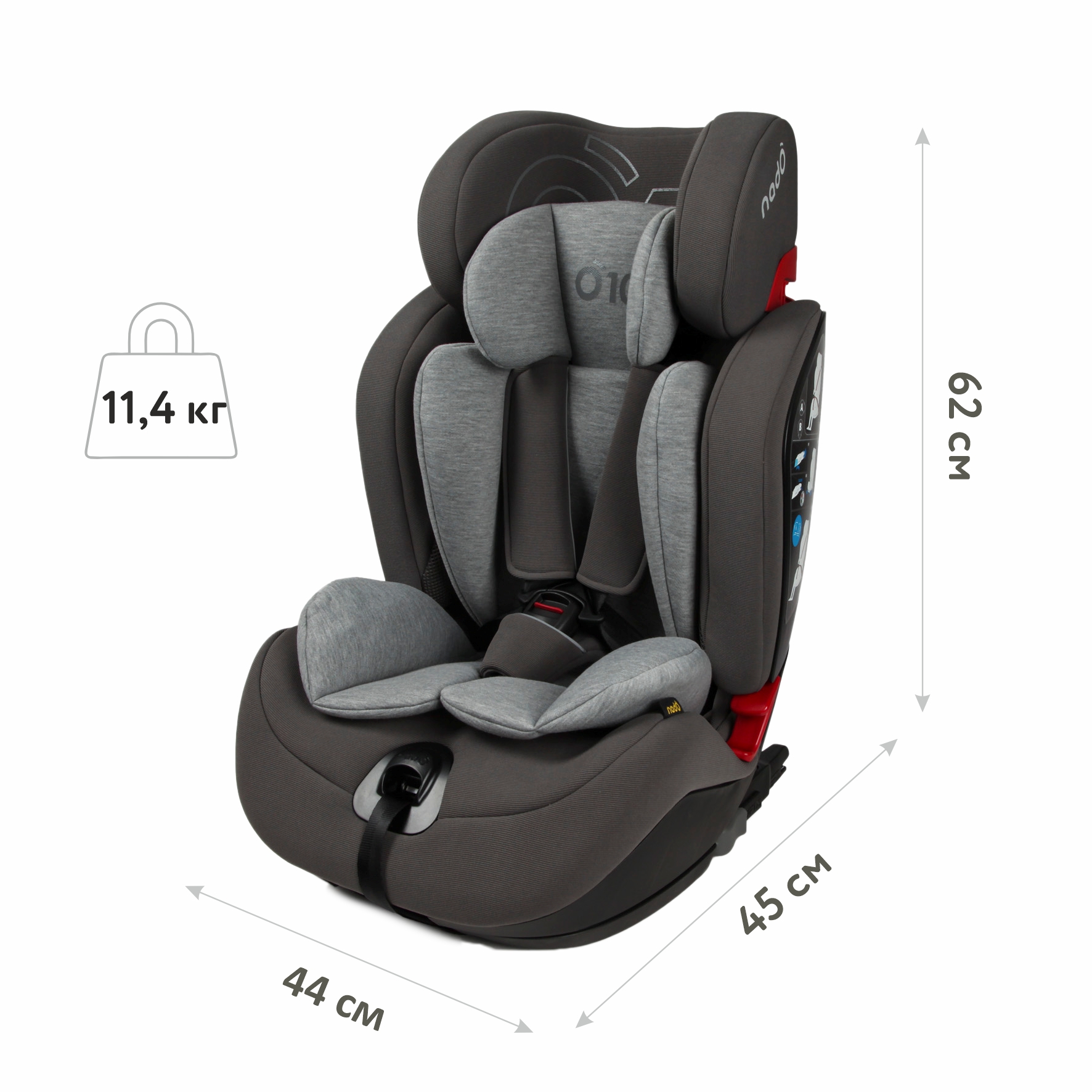 Автокресло nado Coconut ash Isofix 1/2/3 (9-36 кг) - фото 8