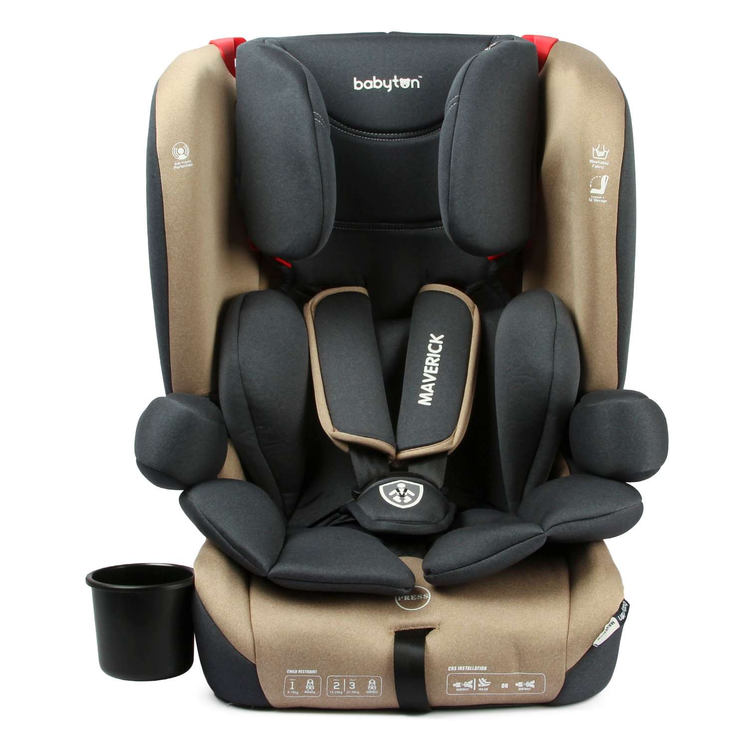 Автокресло Babyton Maverick Beige Isofix 1/2/3 (9-36 кг) - фото 9