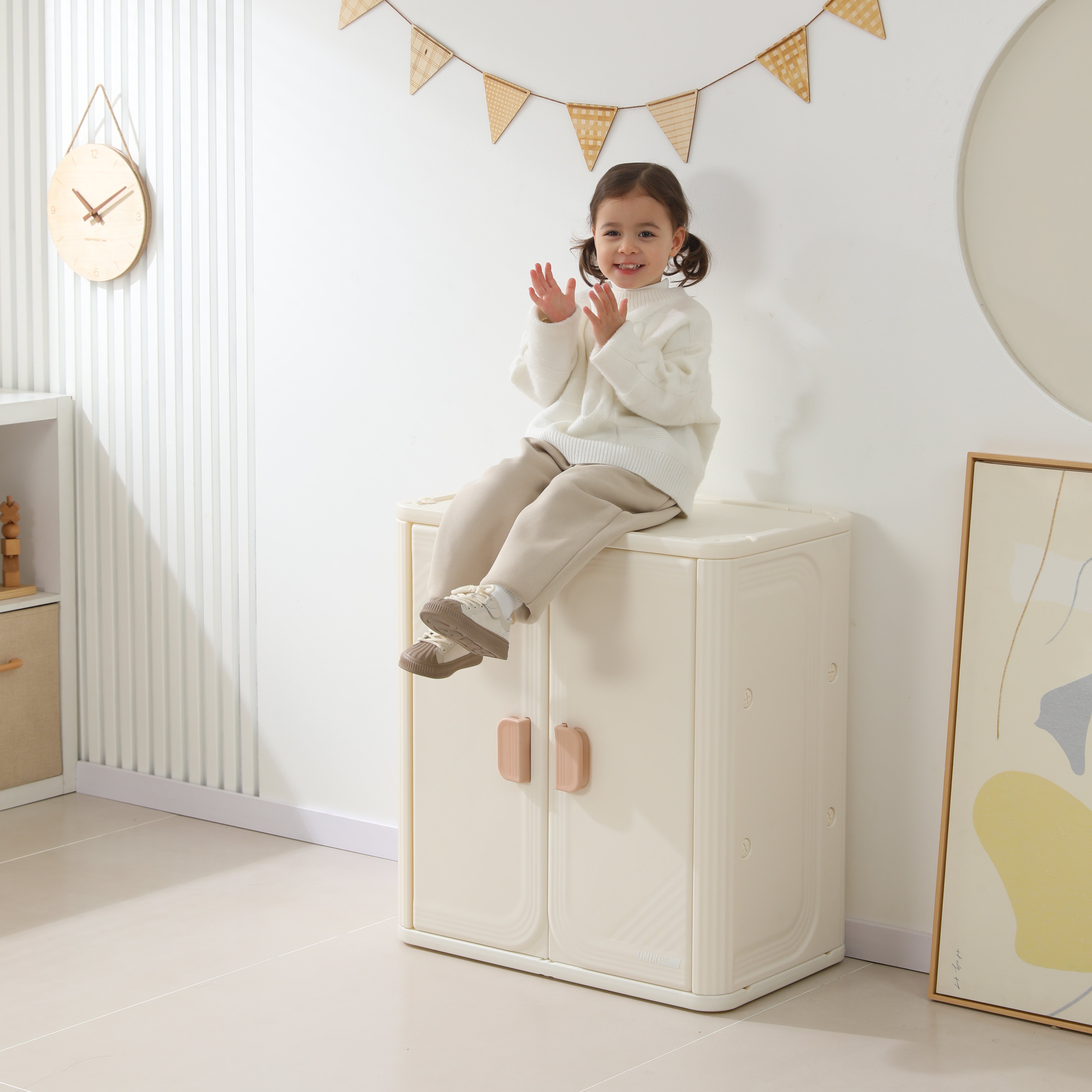 Шкаф UNIX Kids Locker 3 shelfs Camel - фото 14