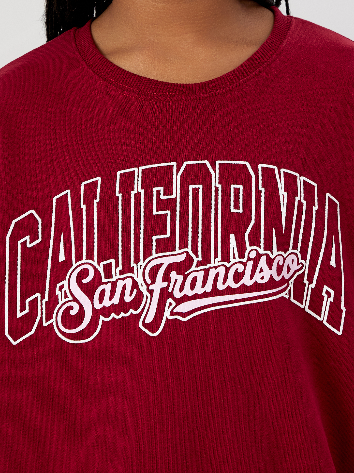 Свитшот Mark Formelle (Марк Формэль) 127940/вишневый +печать - фото 4