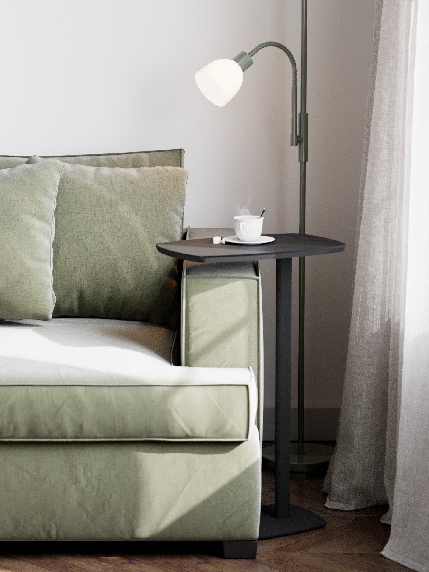 Дей колор Корунд черный КАЛИФОРНИЯ МЕБЕЛЬ Придиванный стол - фото 2