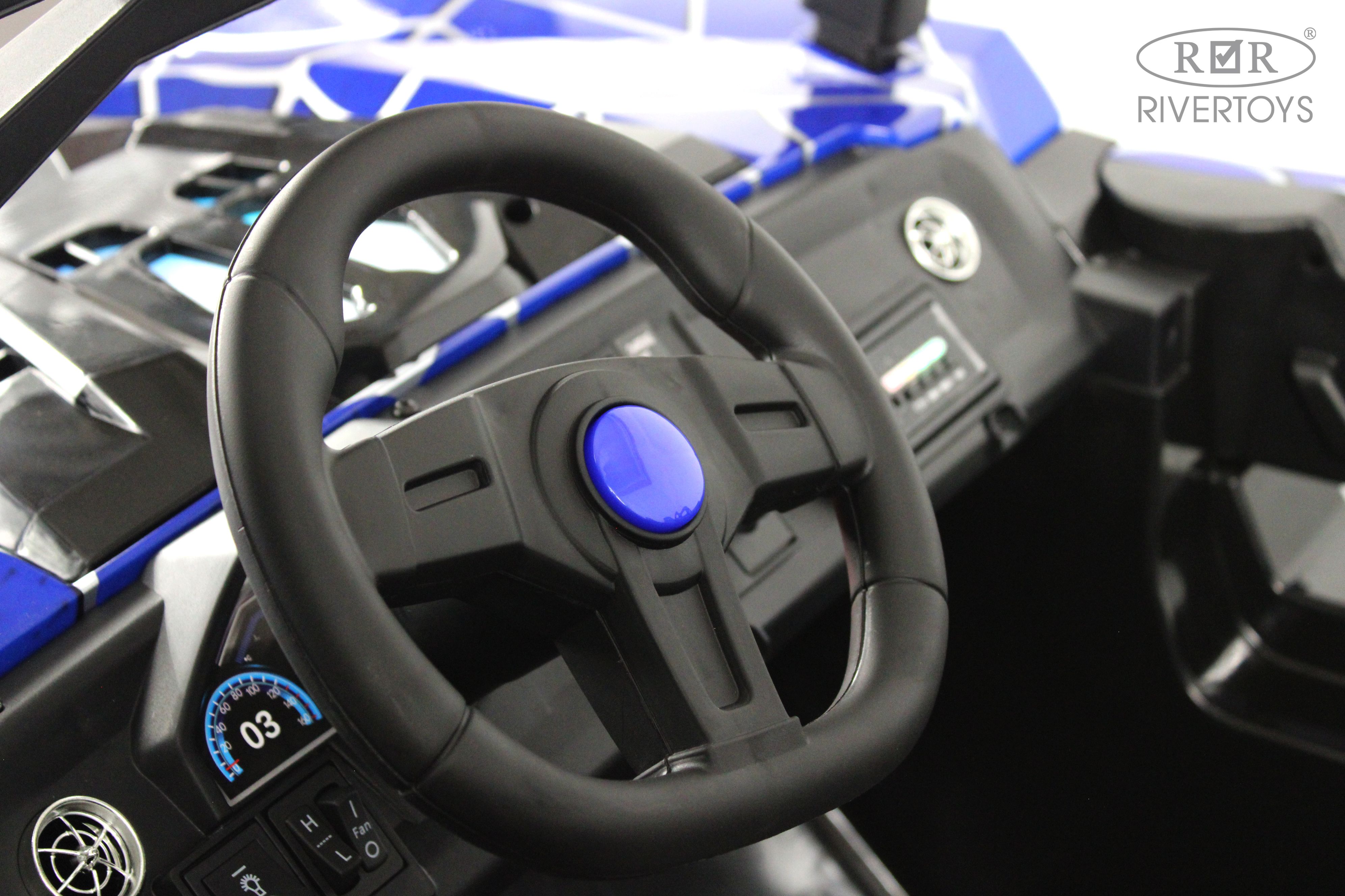 Электромобиль RIVERTOYS A707AA-LUX-NEW-BLUE-SPIDER С пультом ДУ - фото 19