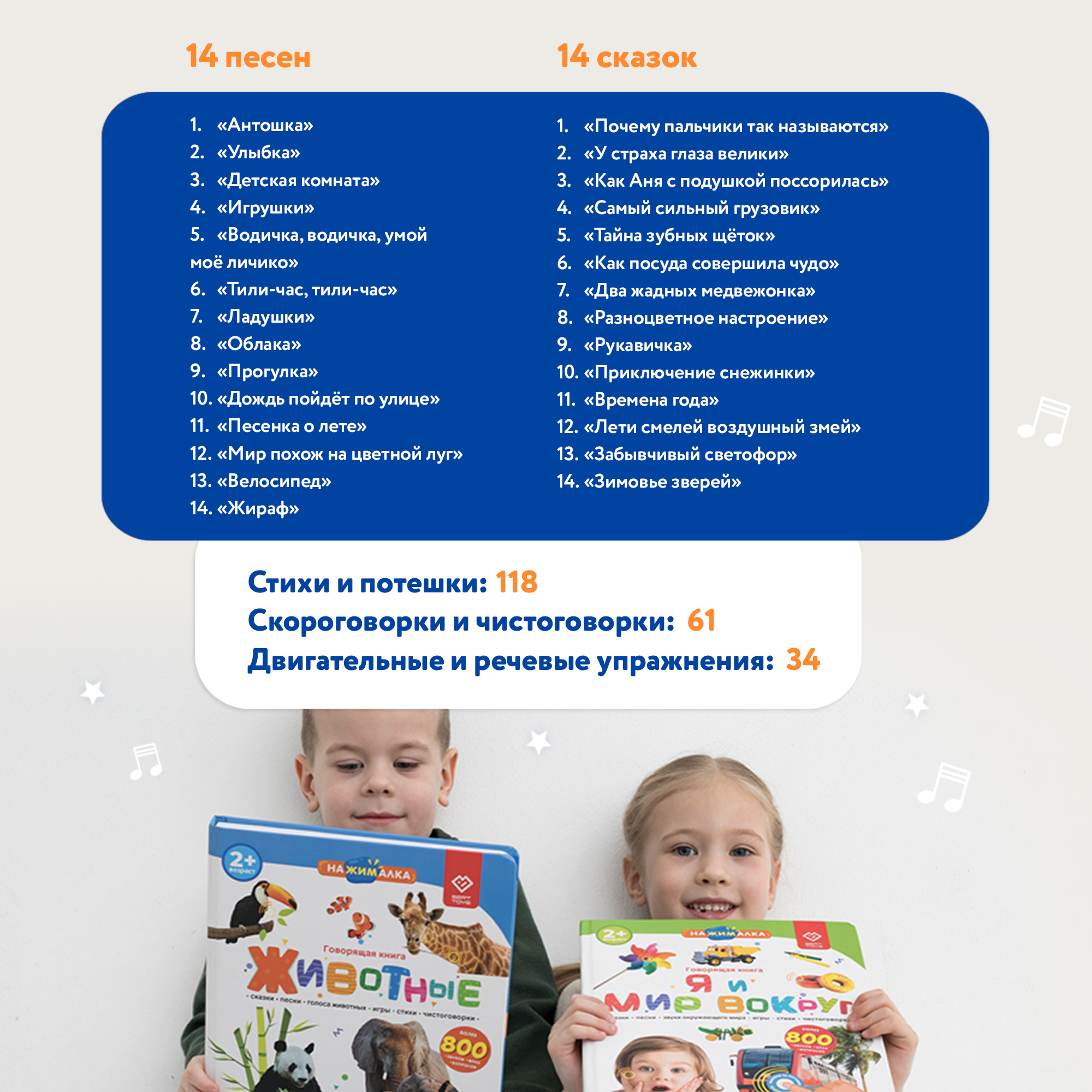 Говорящая книжка BertToys большая нажималка животные - фото 11