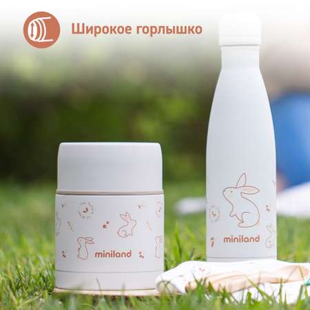 Термос Miniland для еды Natur 600 мл зайчик
