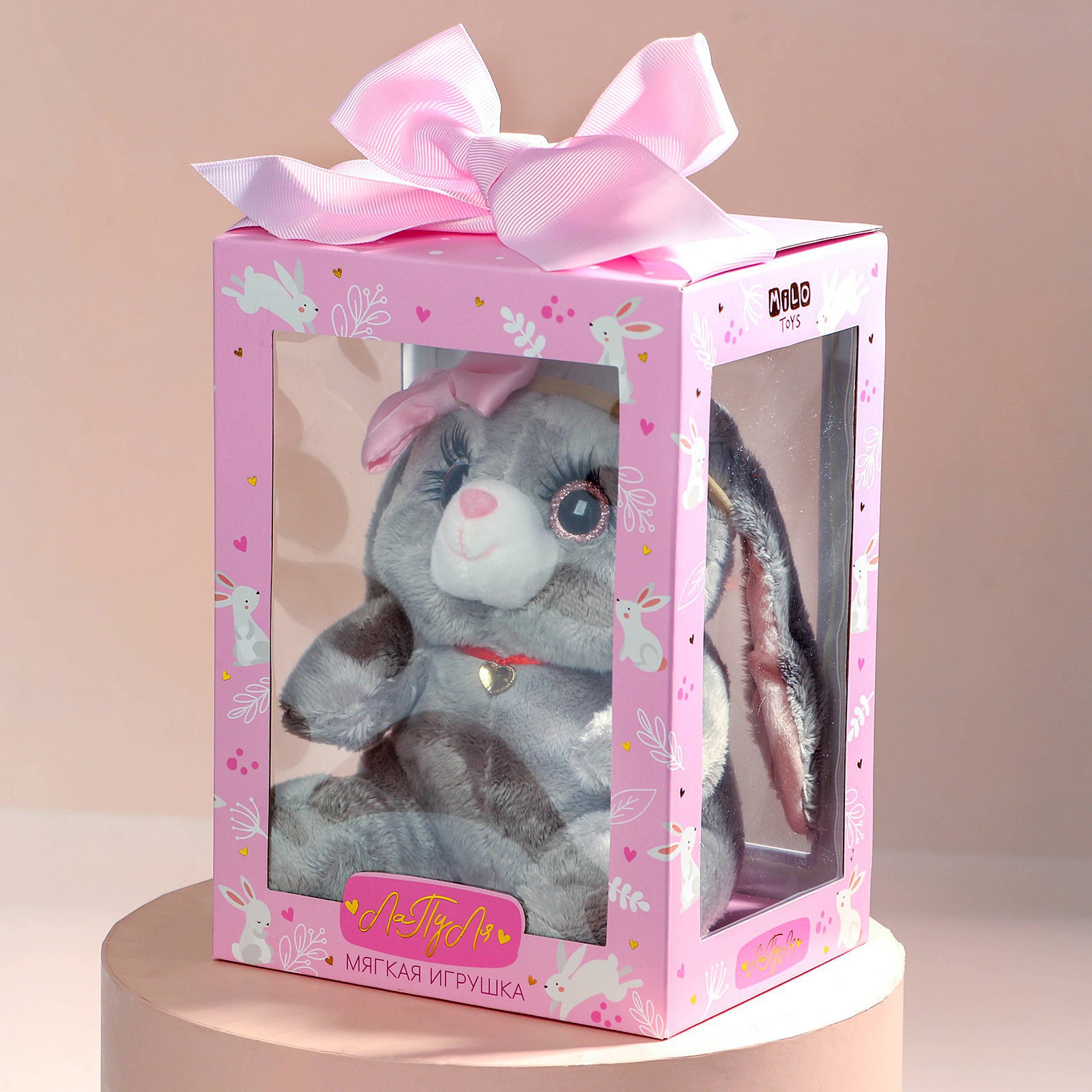 Мягкая игрушка Milo Toys Зайка в платье с повязкой - фото 6