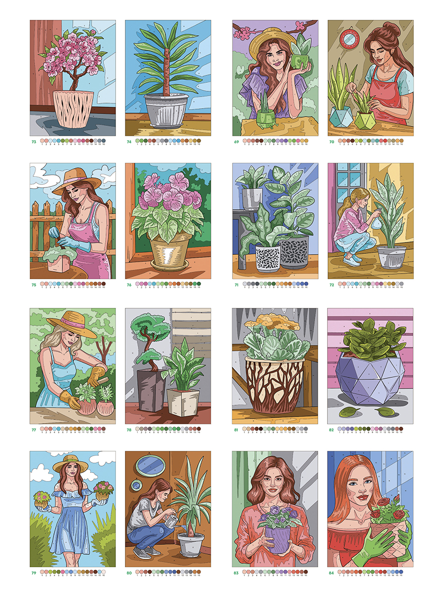 Раскраска по номерам Проф-Пресс Премиум La Decoro. Красота и уют в доме. 100 сюжетов. А4. 128 стр. - фото 11