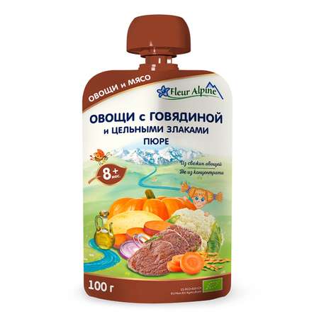 Пюре Fleur Alpine Овощи-говядина-цельные злаки с 8 мес 100 г