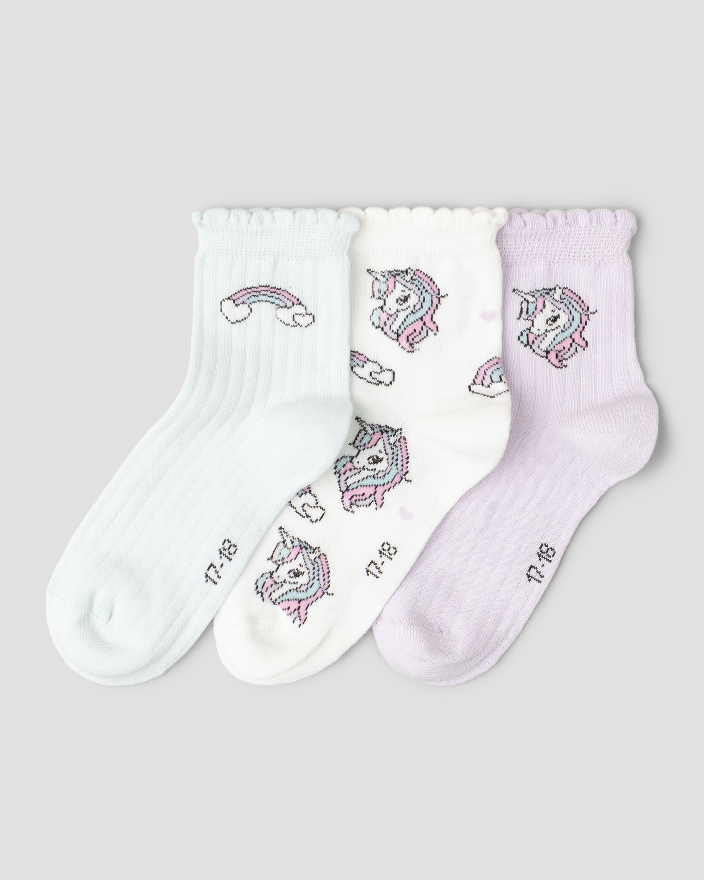 Изображение товара Носки для девочки Futurino 3 пары в ярком дизайне, хлопковый трикотаж