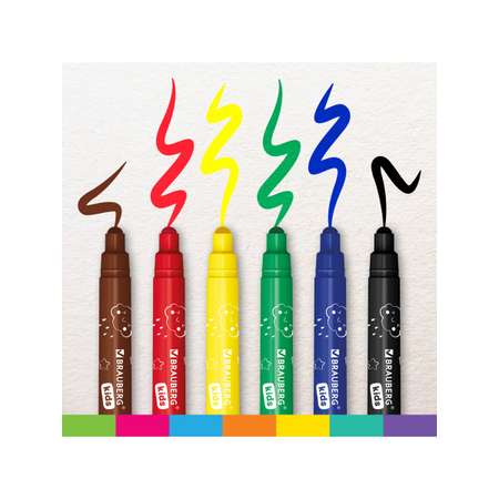 Фломастеры Brauberg 6 цв.