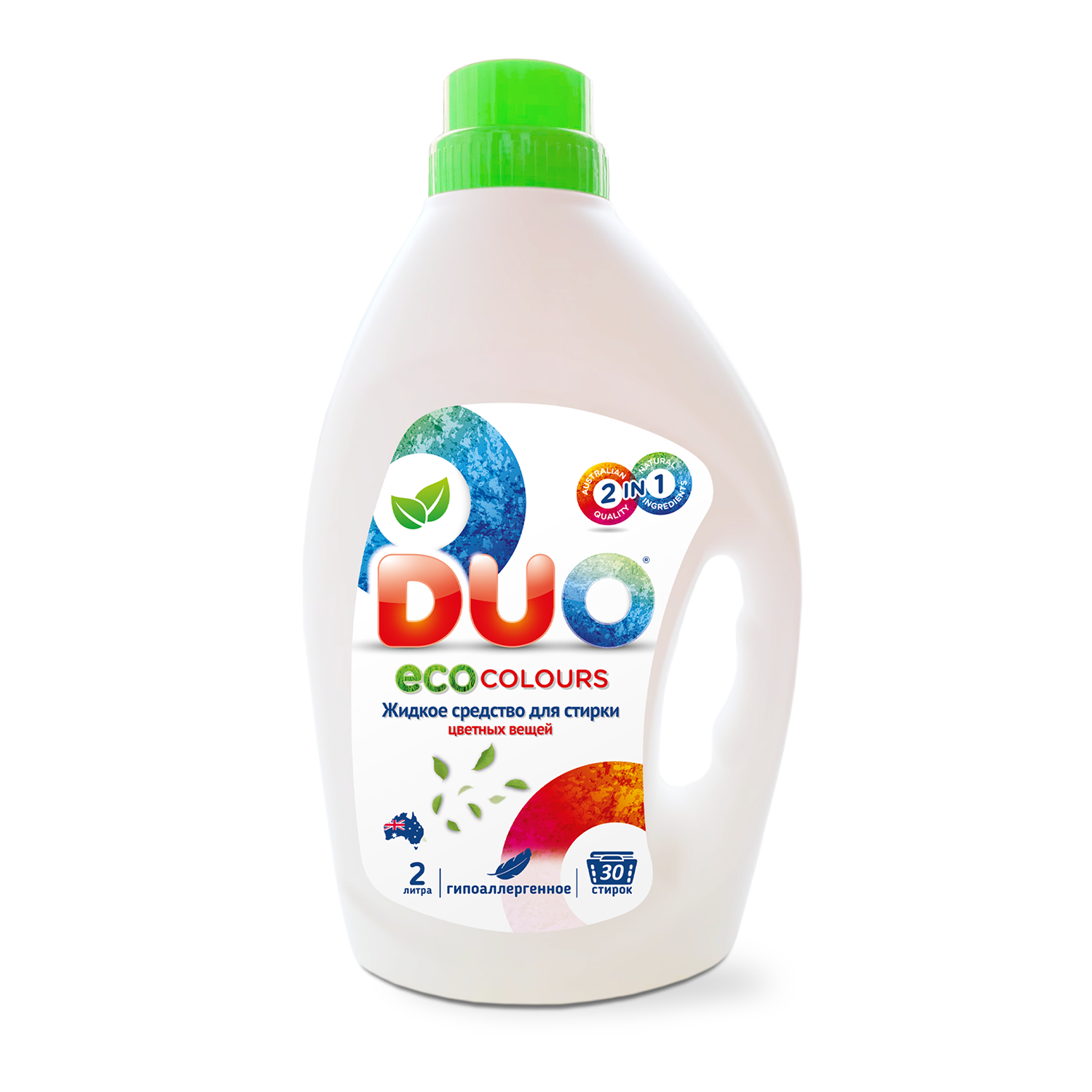 Жидкое эко средство для стирки DUO eco colours цветных вещей и белья 2л 30 стирок - фото 1