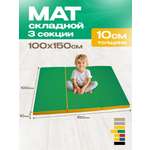 Мат спортивный KMS sport № 4 (100 х 150 х 10) складной зелёно-жёлтый